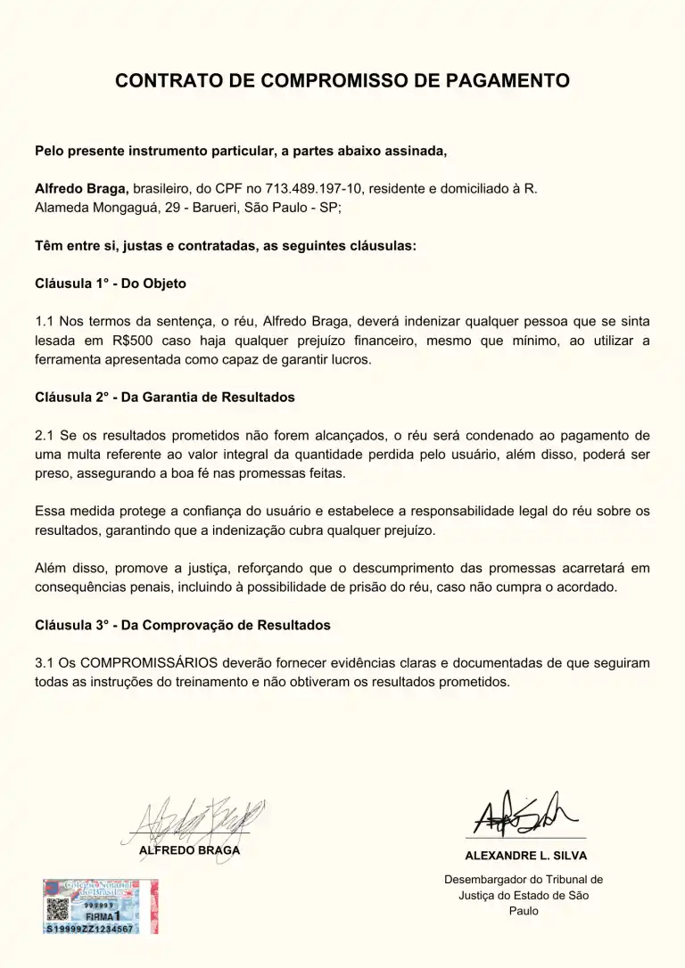 Contrato de Confirmação de Pagamento
